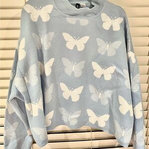 Curvy Butterfly Sweater in Light Blue from A Beautiful Soul